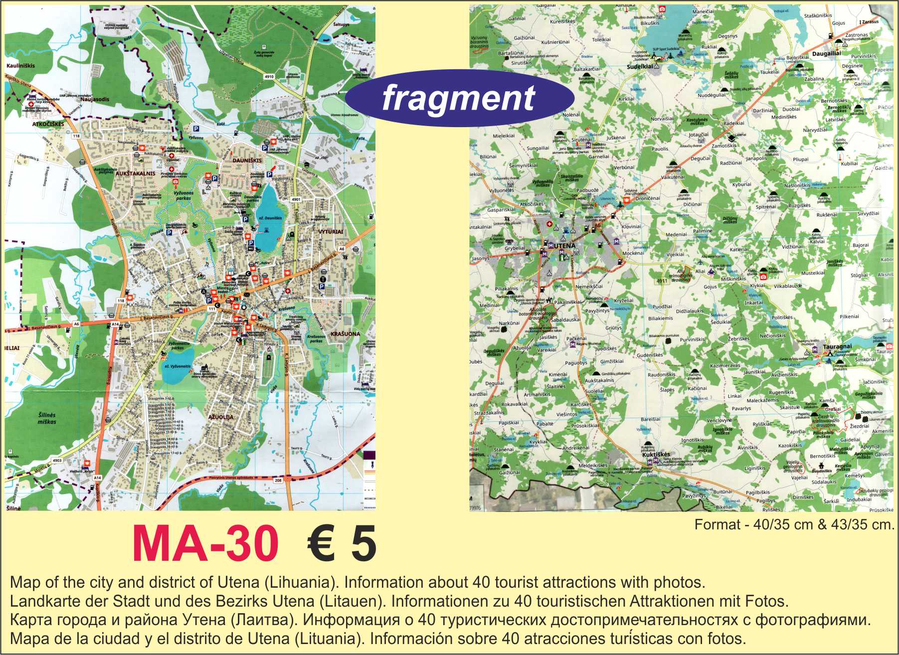 Map of Utena Lithuania